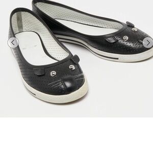 Marc By Marc Jacobs Black Perforated Mouse-Detail Ballet Flats